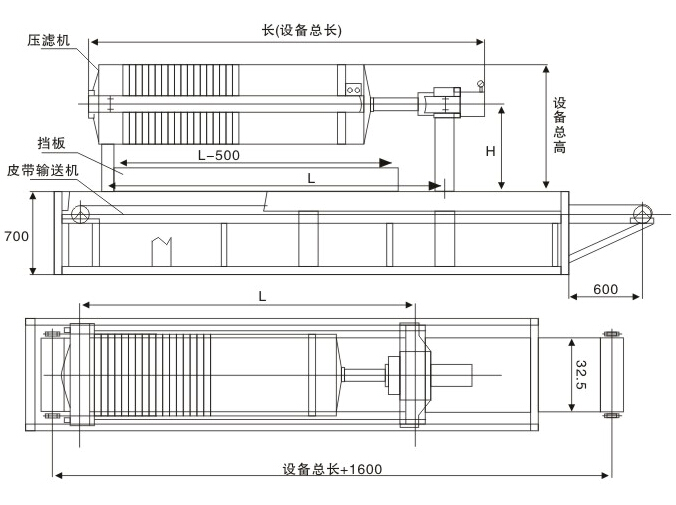 一次性全部拉開振打卸餅壓濾機(jī)(圖1)